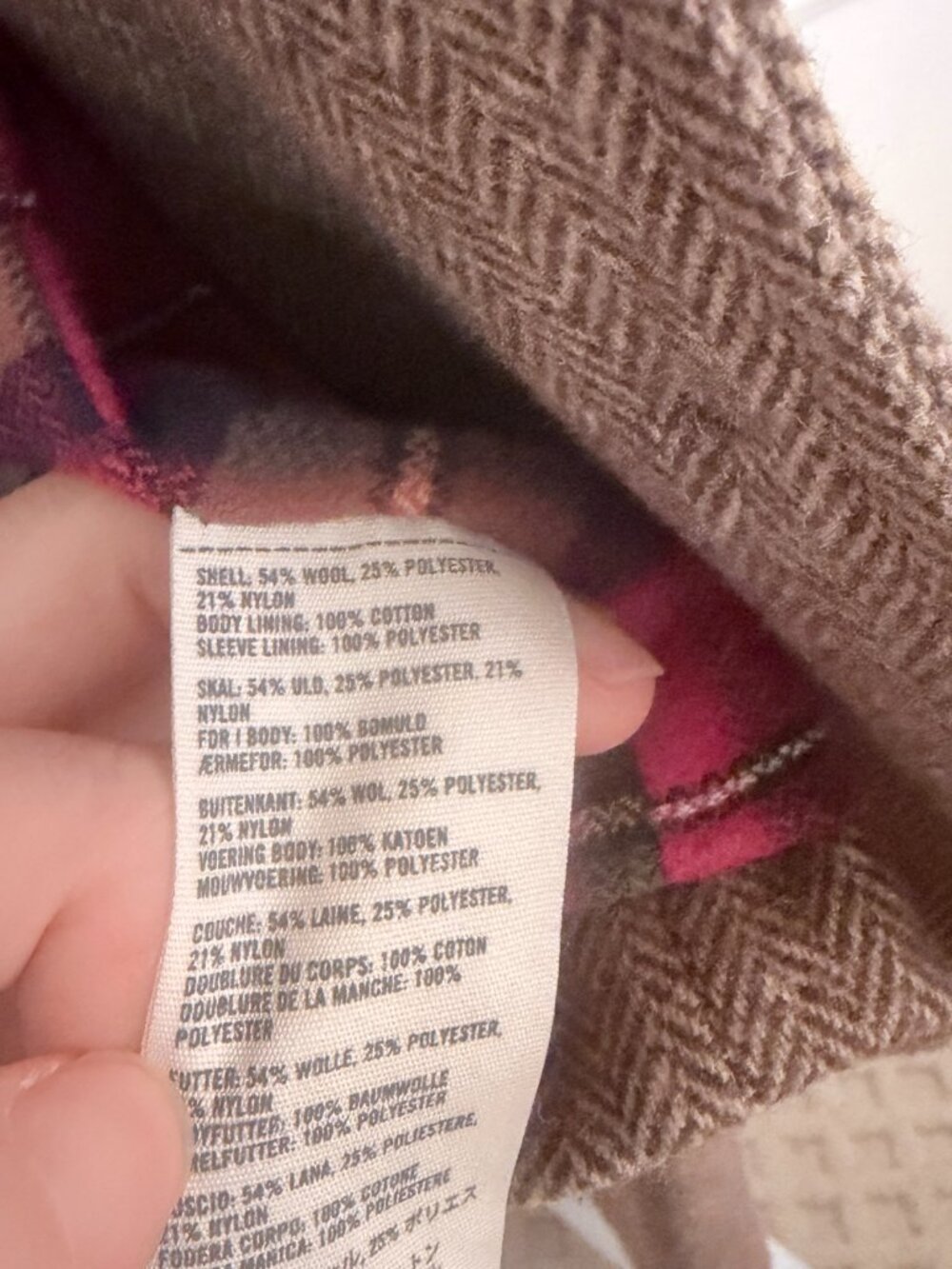 NWOT Abercrombie & Fitch Brown Herringbone Wool Blazer - Size M - Picture 3 of 4